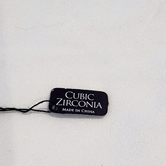 Orfevrerie Wiskemann Sterling 925 Citrine Colored CZ Zirconia Halo Necklace 18" - Picture 4 of 9